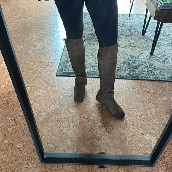 Brown Riding Style Suede Boot - Picture 2 of 10